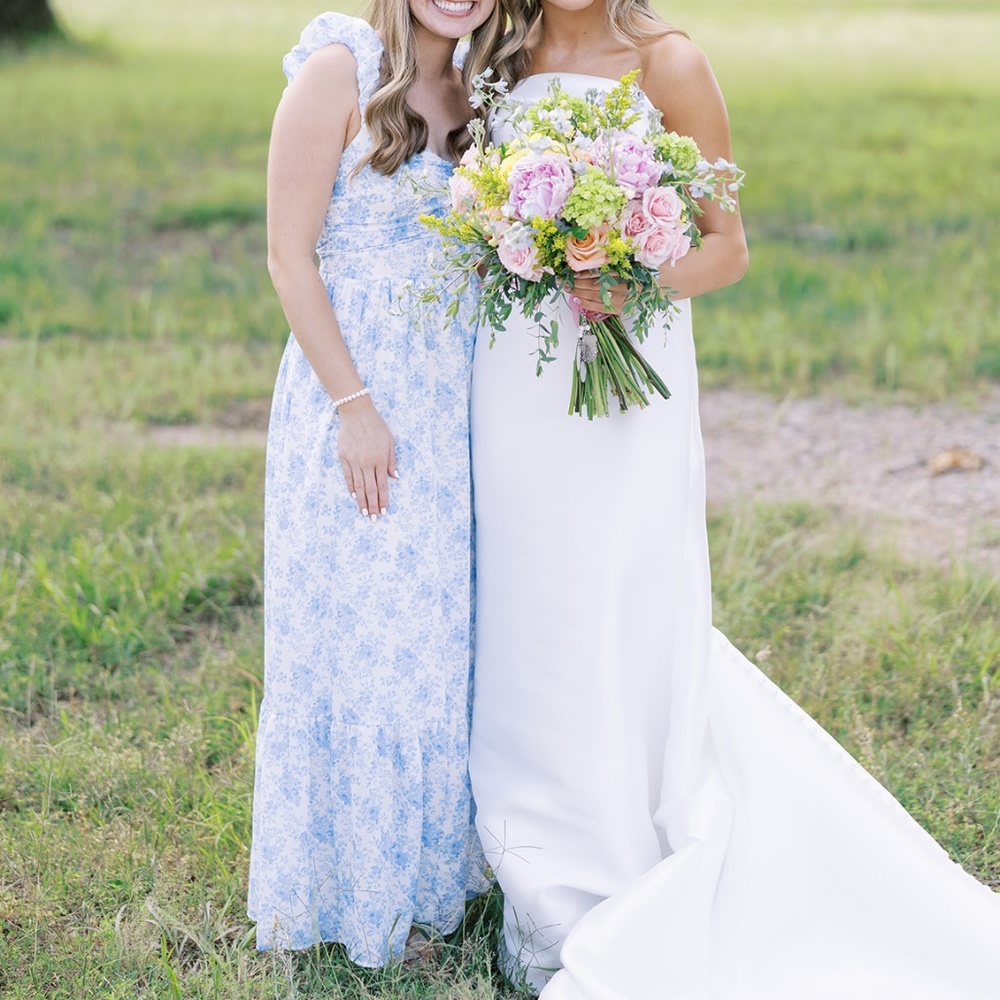 Altar'd State Blue & White Floral Maxi Dress